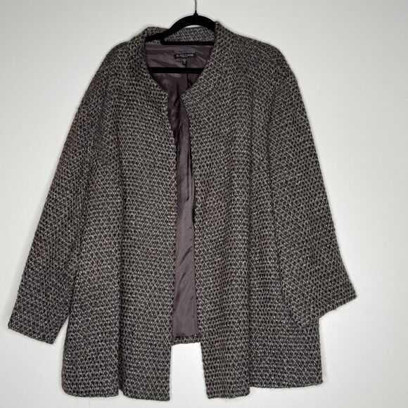 Eileen Fisher Wool Alpaca Blend Open Front Tweed Boucle Jacket Women's Size 3X - Picture 1 of 7